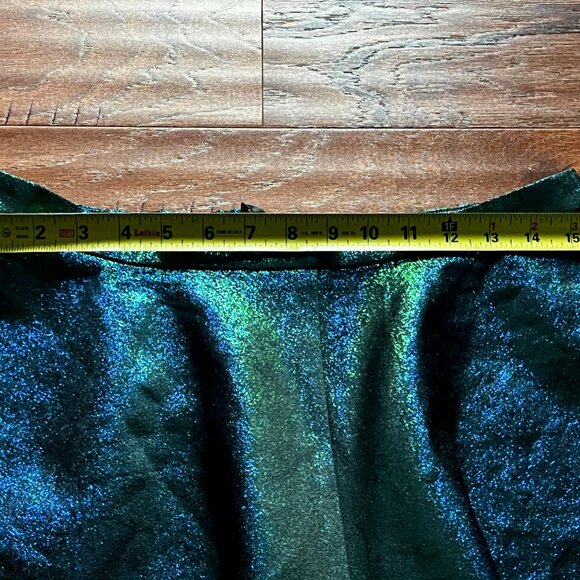 H&M - Metallic Sparkly Blue Green Flare Skater Skirt (NWT) - Picture 4 of 8